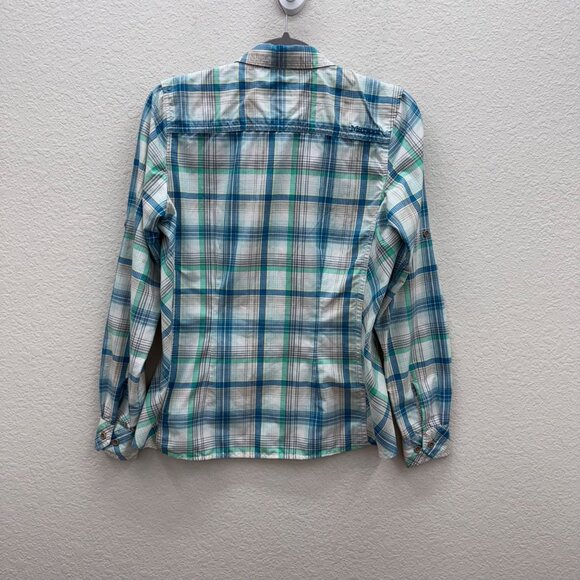 Marmot Plaid Long Sleeve Button Up Shirt w Pockets Womens size Medium - Picture 8 of 8